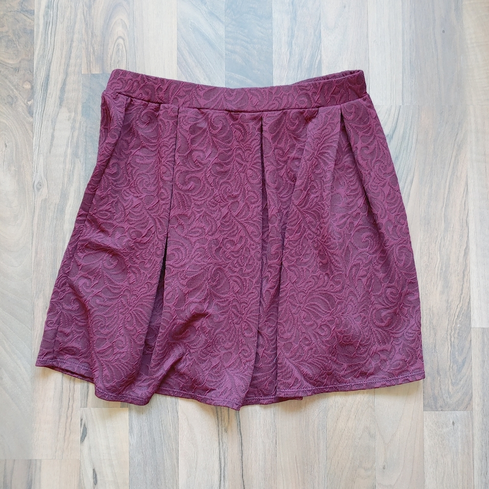 Joe B Burgundy Lace Skirt